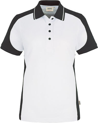 Damen Poloshirt Contrast Mikralinar® 239, weiß/anthrazit, Gr. M 