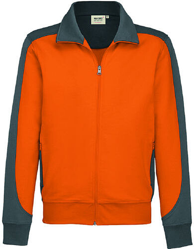 Sweatjacke Contrast Mikralinar® 477, orange/anthrazit, Gr. 4XL 