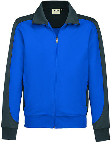 Sweatjacke Contrast Mikralinar® 477, royalblau/anthrazit, Gr. 3XL 